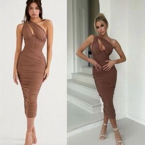 House of CB Brown Midi Dress